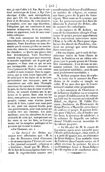 L'ami de la religion journal et revue ecclesiastique, politique et litteraire