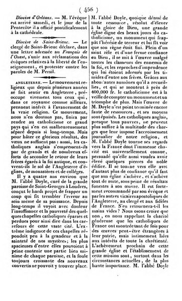 L'ami de la religion journal et revue ecclesiastique, politique et litteraire