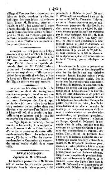 L'ami de la religion journal et revue ecclesiastique, politique et litteraire