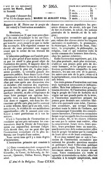 L'ami de la religion journal et revue ecclesiastique, politique et litteraire