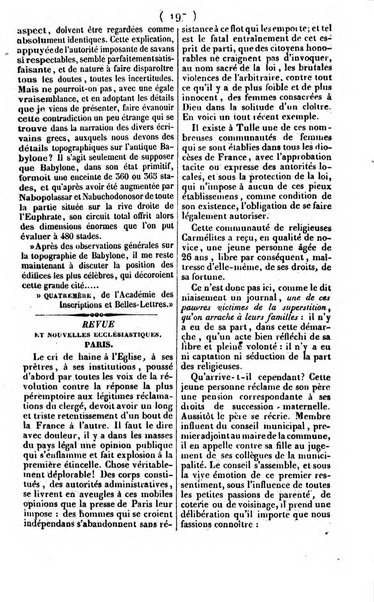 L'ami de la religion journal et revue ecclesiastique, politique et litteraire