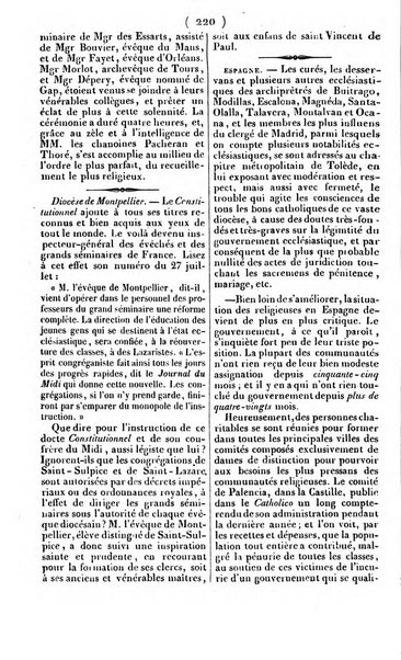 L'ami de la religion journal et revue ecclesiastique, politique et litteraire