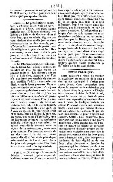 L'ami de la religion journal et revue ecclesiastique, politique et litteraire