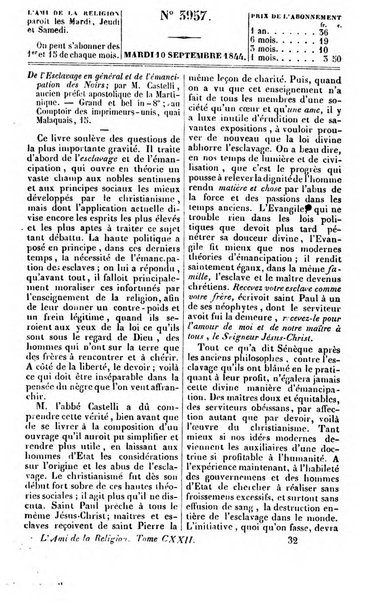 L'ami de la religion journal et revue ecclesiastique, politique et litteraire