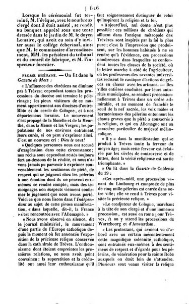 L'ami de la religion journal et revue ecclesiastique, politique et litteraire