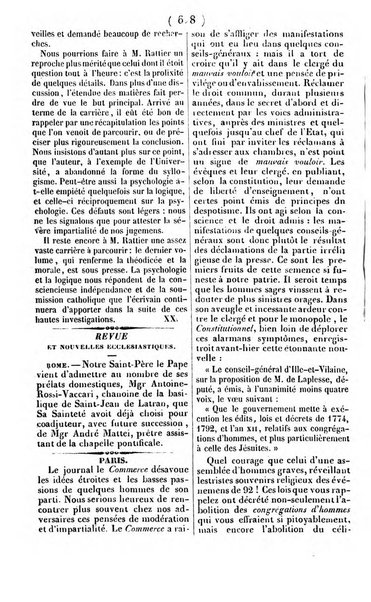 L'ami de la religion journal et revue ecclesiastique, politique et litteraire