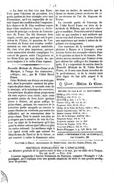 L'ami de la religion journal et revue ecclesiastique, politique et litteraire