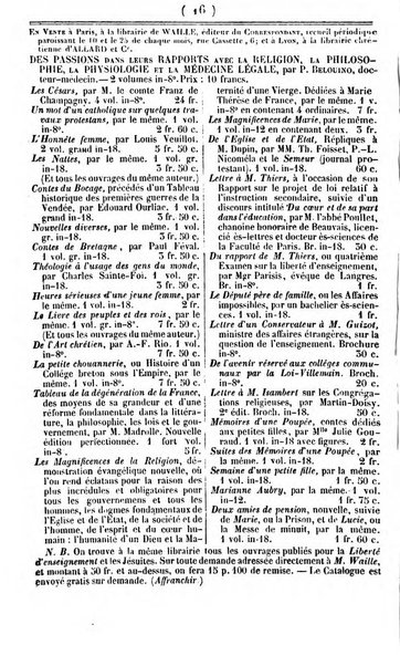 L'ami de la religion journal et revue ecclesiastique, politique et litteraire