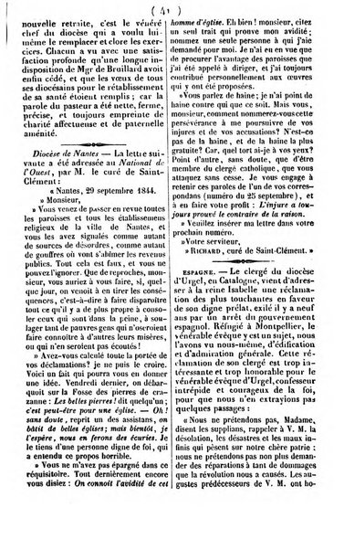 L'ami de la religion journal et revue ecclesiastique, politique et litteraire