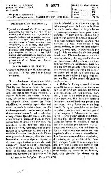 L'ami de la religion journal et revue ecclesiastique, politique et litteraire