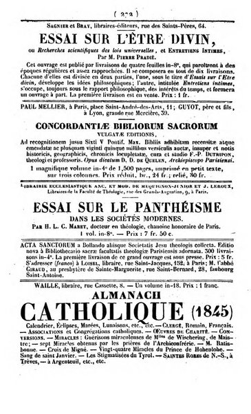 L'ami de la religion journal et revue ecclesiastique, politique et litteraire