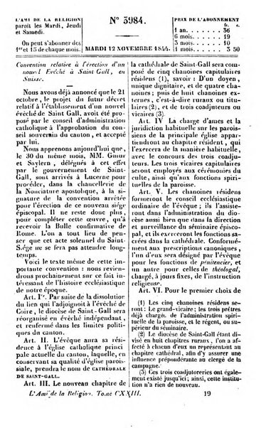 L'ami de la religion journal et revue ecclesiastique, politique et litteraire