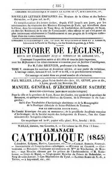 L'ami de la religion journal et revue ecclesiastique, politique et litteraire