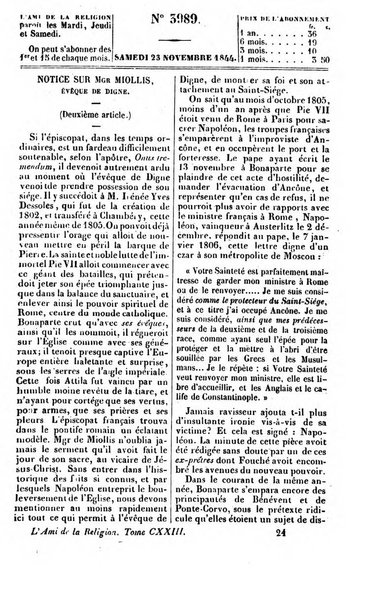 L'ami de la religion journal et revue ecclesiastique, politique et litteraire