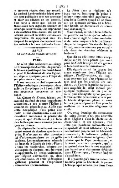 L'ami de la religion journal et revue ecclesiastique, politique et litteraire