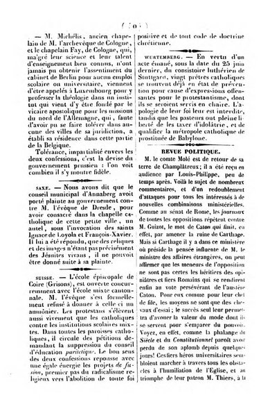 L'ami de la religion journal et revue ecclesiastique, politique et litteraire