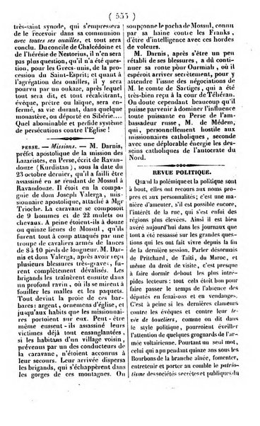 L'ami de la religion journal et revue ecclesiastique, politique et litteraire