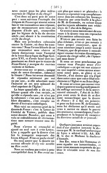 L'ami de la religion journal et revue ecclesiastique, politique et litteraire