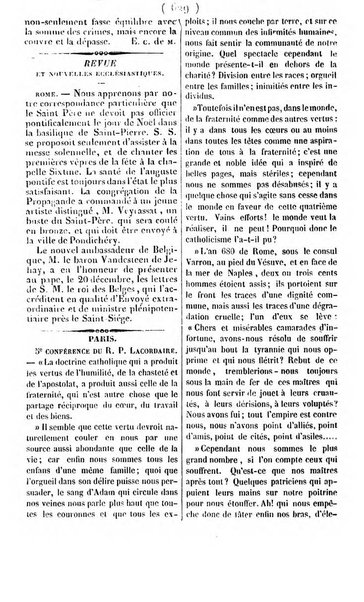 L'ami de la religion journal et revue ecclesiastique, politique et litteraire