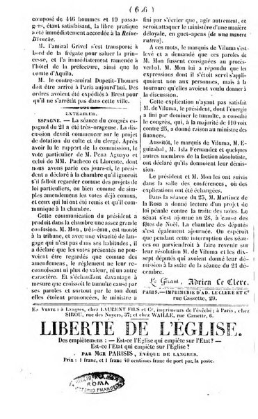 L'ami de la religion journal et revue ecclesiastique, politique et litteraire