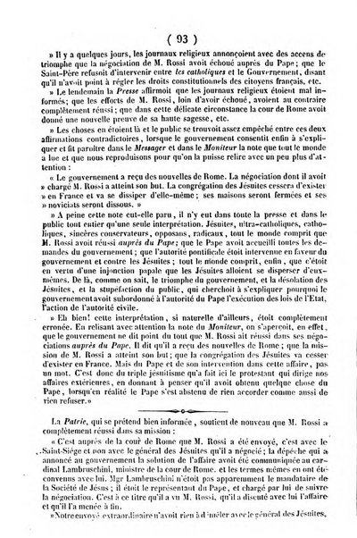 L'ami de la religion journal et revue ecclesiastique, politique et litteraire