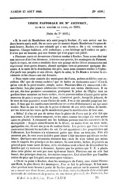 L'ami de la religion journal et revue ecclesiastique, politique et litteraire