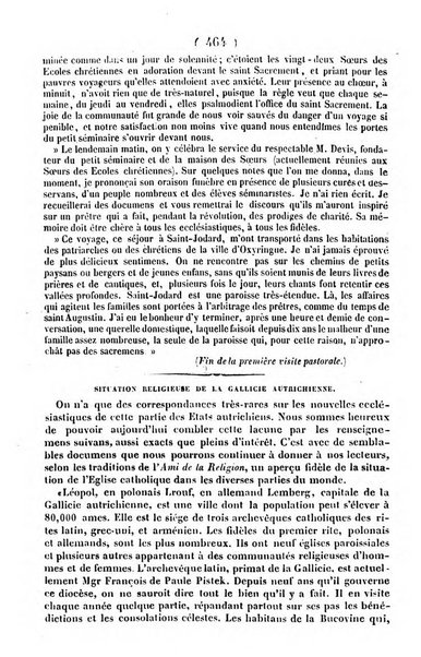 L'ami de la religion journal et revue ecclesiastique, politique et litteraire