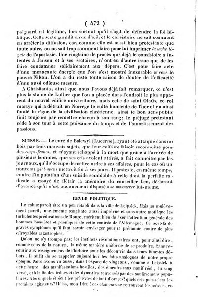 L'ami de la religion journal et revue ecclesiastique, politique et litteraire