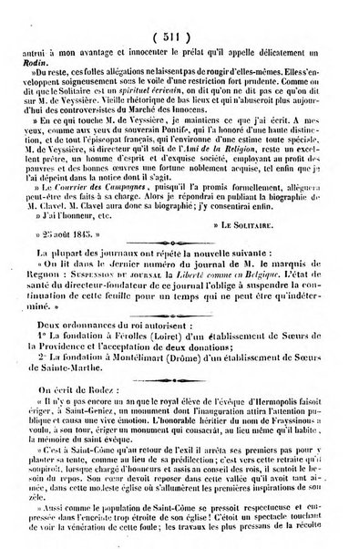 L'ami de la religion journal et revue ecclesiastique, politique et litteraire