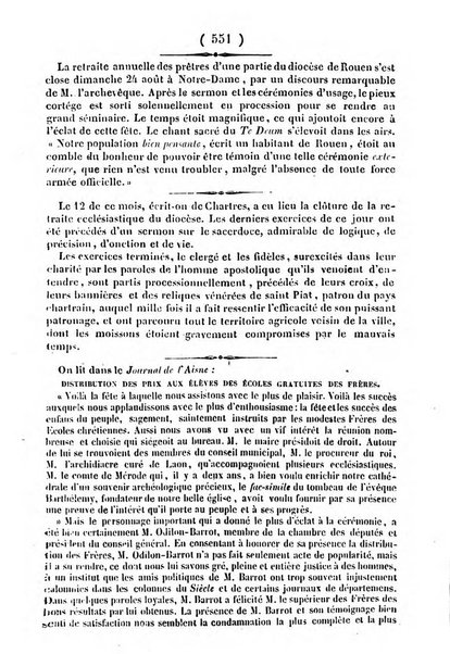 L'ami de la religion journal et revue ecclesiastique, politique et litteraire