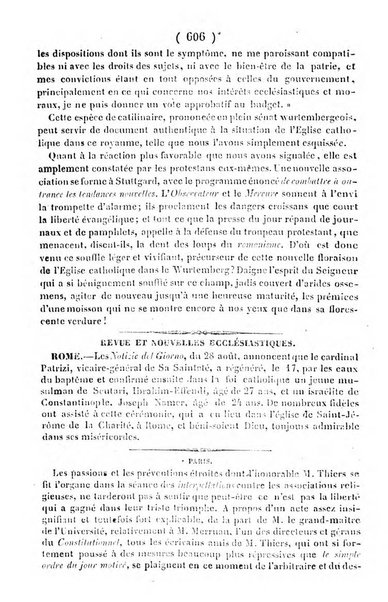 L'ami de la religion journal et revue ecclesiastique, politique et litteraire