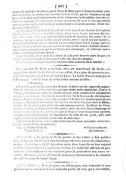 L'ami de la religion journal et revue ecclesiastique, politique et litteraire