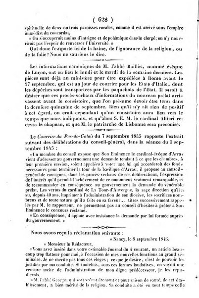 L'ami de la religion journal et revue ecclesiastique, politique et litteraire