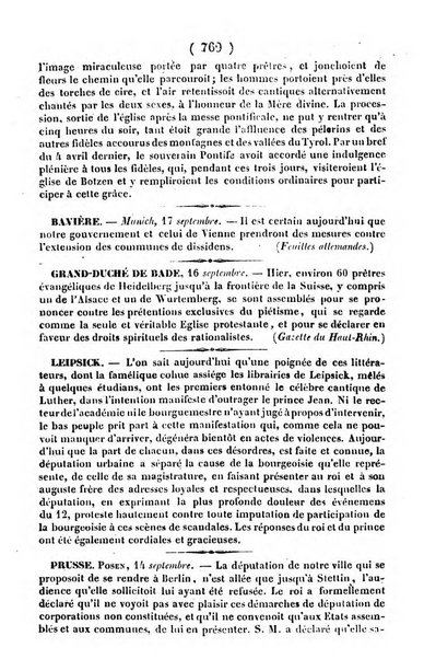 L'ami de la religion journal et revue ecclesiastique, politique et litteraire