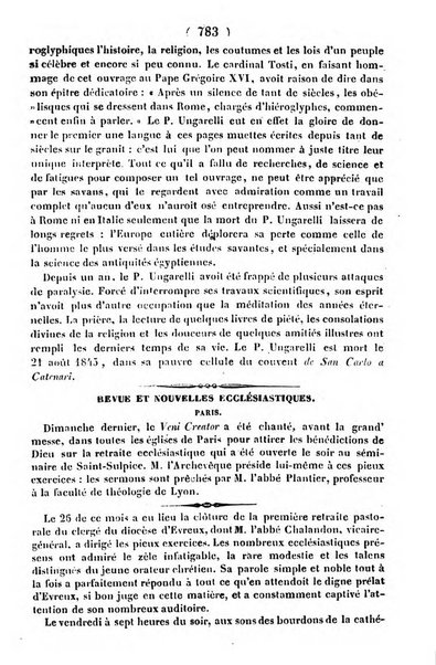 L'ami de la religion journal et revue ecclesiastique, politique et litteraire