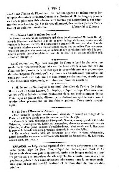 L'ami de la religion journal et revue ecclesiastique, politique et litteraire