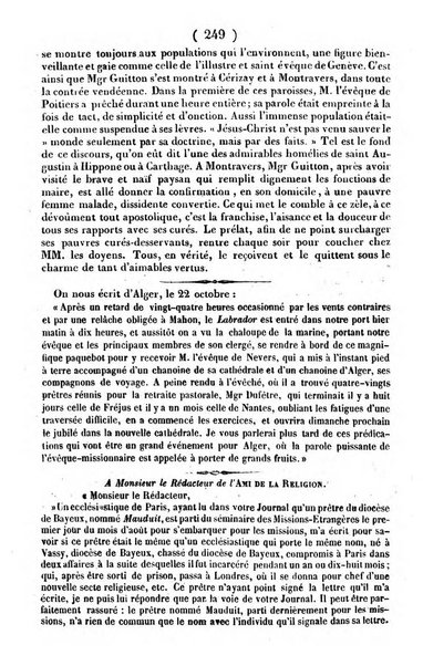 L'ami de la religion journal et revue ecclesiastique, politique et litteraire