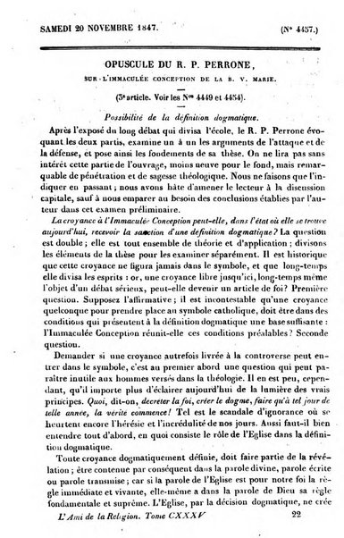 L'ami de la religion journal et revue ecclesiastique, politique et litteraire