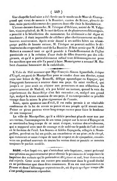 L'ami de la religion journal et revue ecclesiastique, politique et litteraire