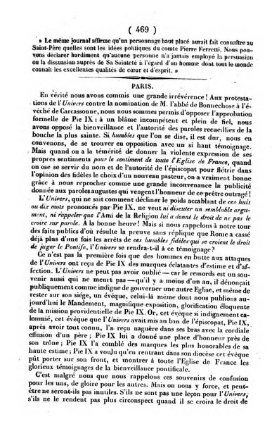 L'ami de la religion journal et revue ecclesiastique, politique et litteraire