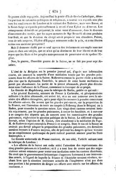 L'ami de la religion journal et revue ecclesiastique, politique et litteraire