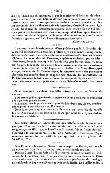 L'ami de la religion journal et revue ecclesiastique, politique et litteraire