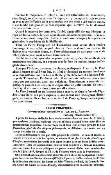 L'ami de la religion journal et revue ecclesiastique, politique et litteraire