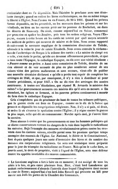 L'ami de la religion journal et revue ecclesiastique, politique et litteraire