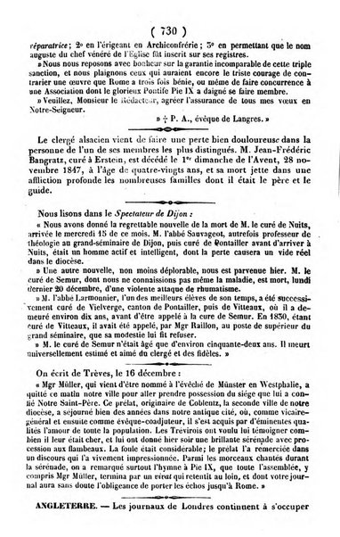 L'ami de la religion journal et revue ecclesiastique, politique et litteraire