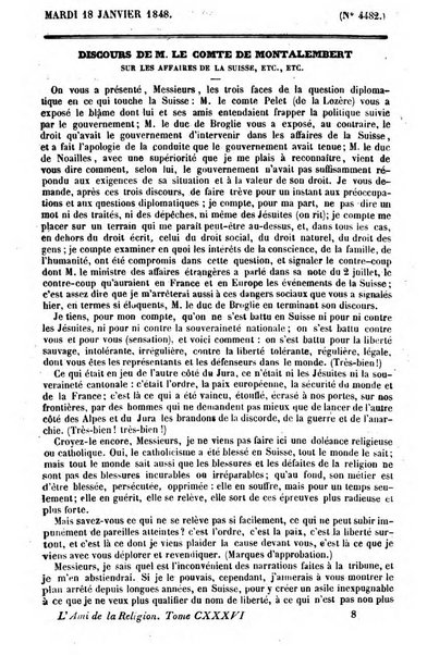 L'ami de la religion journal et revue ecclesiastique, politique et litteraire