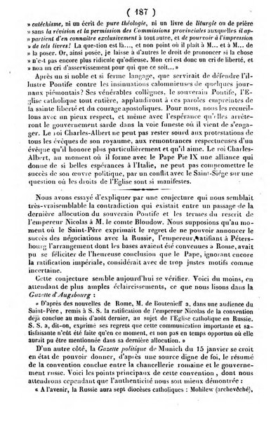 L'ami de la religion journal et revue ecclesiastique, politique et litteraire