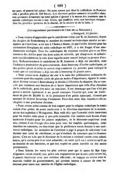 L'ami de la religion journal et revue ecclesiastique, politique et litteraire