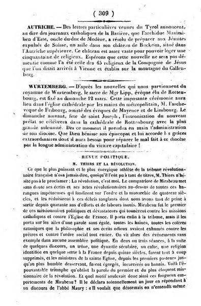 L'ami de la religion journal et revue ecclesiastique, politique et litteraire