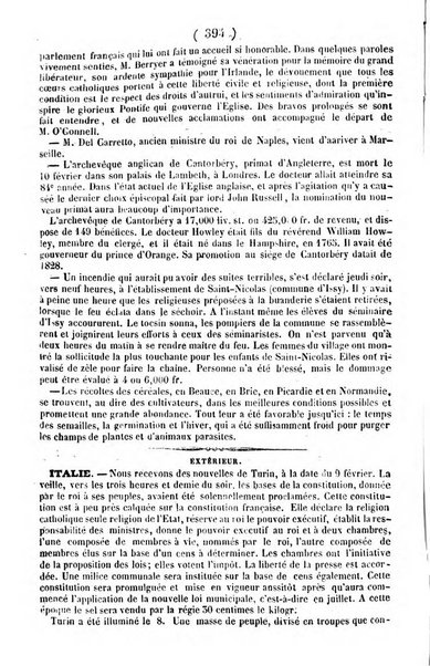 L'ami de la religion journal et revue ecclesiastique, politique et litteraire